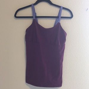 Prana purple athletic tank with built in bra small
